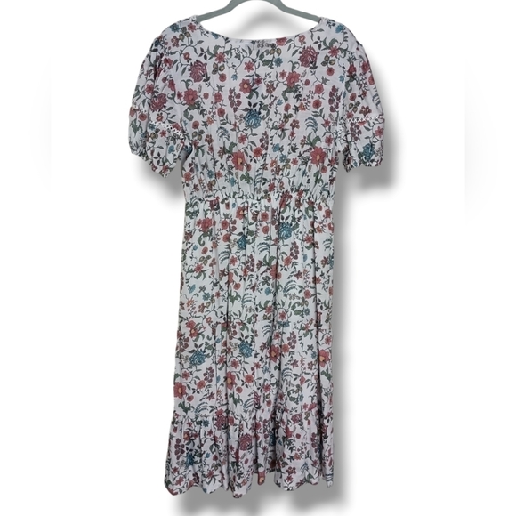 NWT Adrienne Vittadini Floral Surplice Peasant Dress Size Large - Picture 3 of 6